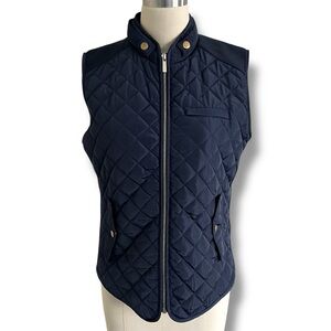 Entro Navy Quilted Zip-Up Vest